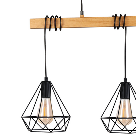 Dekoratívne závesné stropné svietidlo 3x E27 čierne Vigo Sanico Goldlux