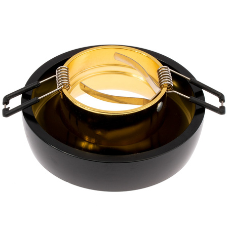 LED GU5.3 GU10 Kruhové čiernozlaté stropné bodové svietidlo Elnis Kanlux na zapustenú montáž