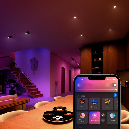 2x LED žiarovka GU10 reflektor 4,2W = 50W 400lm 2000-6500K CCT + RGB SMART Smart Bluetooth ZigBee Biela a farebná atmosféra Philips HUE
