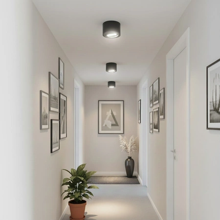 Povrchová montáž HALOGEN TUBE Spot Moving Round Black 50mm + LED náplň 5W 3000K AMAT-S LUMILED