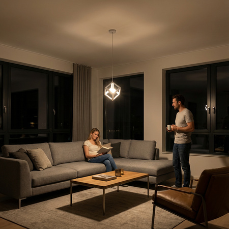 TALUS geometrické štvorcové závesné svietidlo ZWIS pre LED biela 1x E27 LUMILED