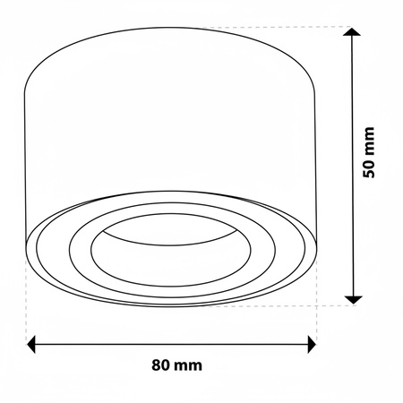HALOGEN Spot Tube Moving Round 50mm AMAT-S LUMILED s povrchovou montážou