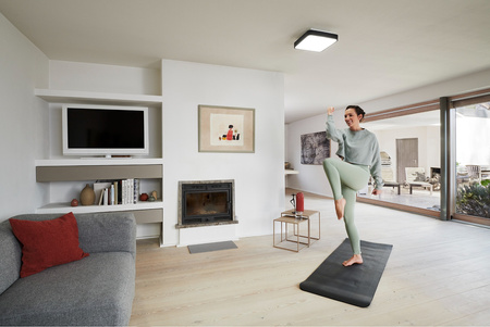 Plafond LED svietidlo na povrchovú montáž 28W 1700lm RGB CCT so stmievateľným podsvietením 35cm čierne SMART+ WiFi Orbis Ledvance