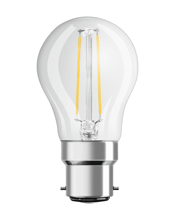 LED žiarovka P45 guľka B22d 2,5W = 25W 250lm 2700K teplá biela 300° Retrofit Filament CLASSIC Osram