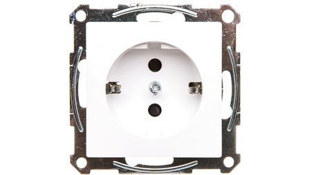 Merten System M Jednoduchá 16A zásuvka Schuko IP20 so žalúziami biela MTN2400-0325