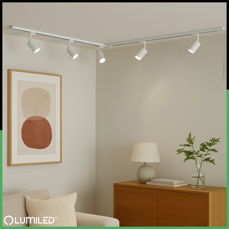 Sada prípojníc na osvetlenie 1,5 m + 3x SAGI GU10 White LUMILED reflektor