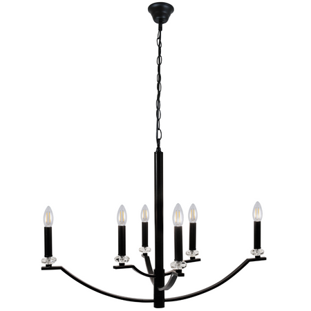 Dekoratívne závesné stropné svietidlo 6x E14 Black Hims Sanico Goldlux