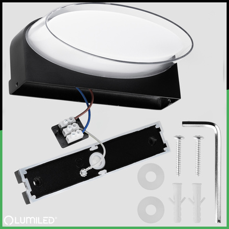 Vonkajšie nástenné svietidlo LED Záhradné nástenné svietidlo Teplé 4000K 5W IP54 SEVIA Black LUMILED