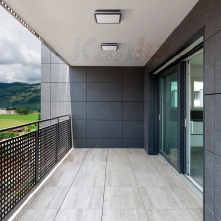 Plafond LED stropné svietidlo so senzorom pohybu 18W 1400lm 4000K, neutrálna biela IP54 Štvorcová grafitová BENO KANLUX