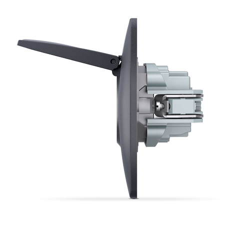 Jediná zásuvka Kontakt 16A zapustená pod omietku čierna BINERA VIDEX