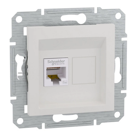 RJ45 cat. 5e UTP počítačová zásuvka bez rámčeka biela SCHNEIDER ASFORA