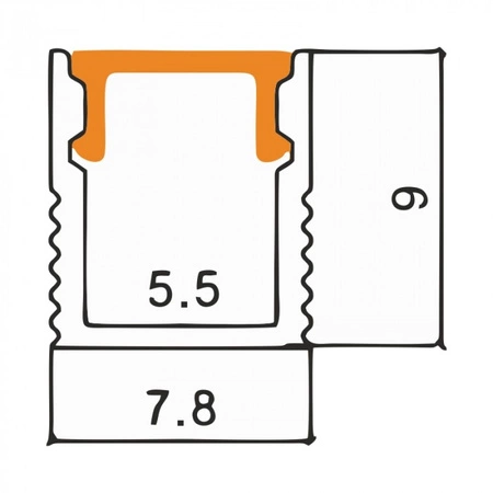 Hliníkový LED profil eloxovaný na povrch 1 m s mliečnym tienidlom pre LED pásy + koncovky série NW Ecolight