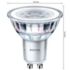 3x LED GU10reflektorom PAR16 3,5W = 35W 255lm 2700K, teplá biela 36° EC Multipack Philips