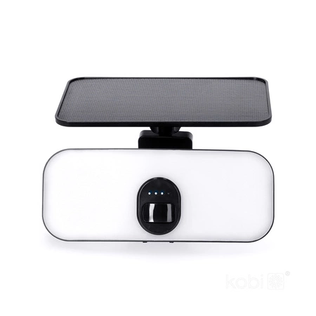 Vonkajší solárny LED reflektor Záhrada 13W 1400lm 4000lm neutrálna biela 120° so senzorom pohybu a súmraku IP65 IK03 Čierny Phoenix Kobi