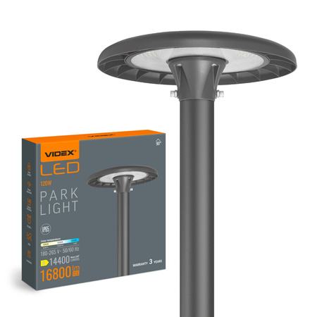 LED pouličné lampy Park Garden 120W 16800lm CCT 90° 0,53A čierna VIDEX