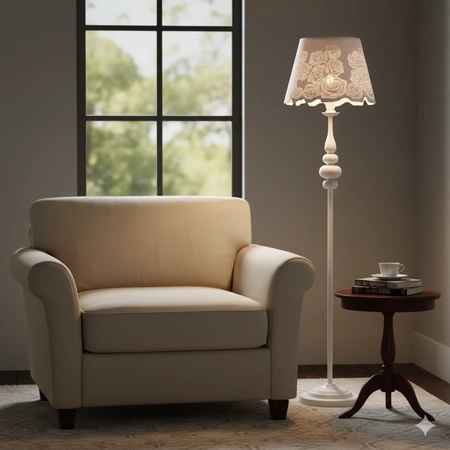 E27 Biela stojaca lampa Fabrizia Sanico Goldlux