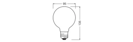 LED žiarovka G95 E27 5,9W = 60W 806lm 2700K teplá biela 300° Performance Class Ledvance