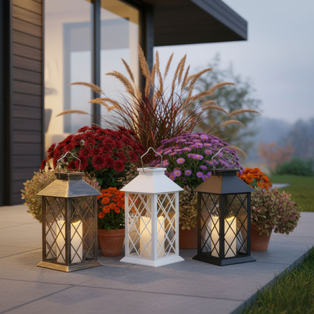 LED solárna záhradná stojaca lampa LIRIO 2 IP44 závesná lampa LUMILED