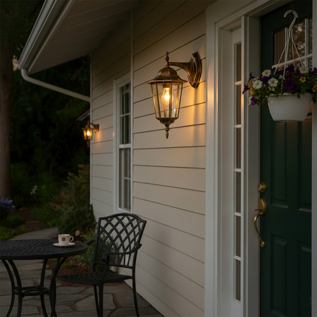 Vonkajšie fasádne nástenné svietidlo E27 LATARNIA DOWN DOWN Patina BELLIS LUMILED