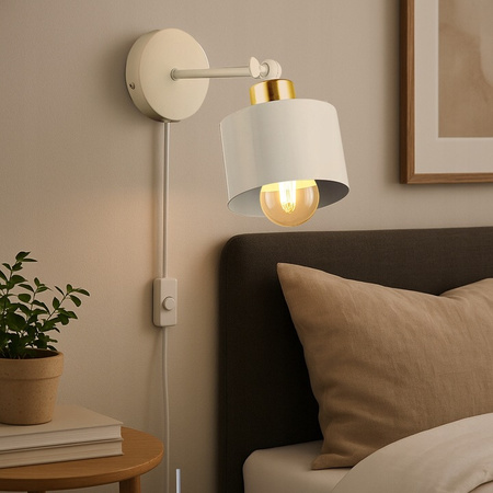 Nástenné svietidlo Reflektor Nástenné svietidlo E27 Moving White Gold Elza Masterled