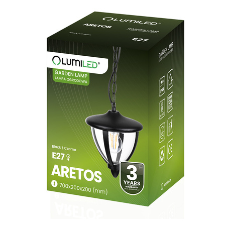 Záhradné závesné svietidlo E27 LED ARETOS LUMILED