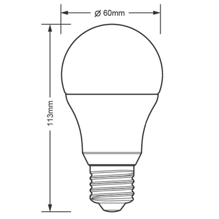 LED žiarovka E27 A60 8,5W = 60W 806lm 4000K neutrálna biela stmievateľná TOSHIBA