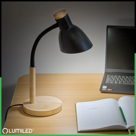 Stolná lampa Školský kresliaci stôl Dekoratívna E27 NIKO čierna Lumiled