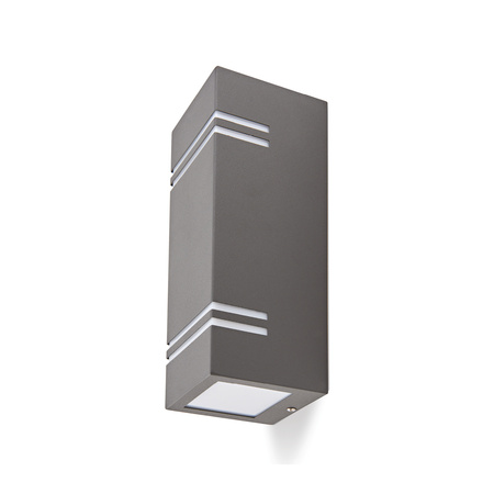 Záhradné vonkajšie nástenné svietidlo 2x GU10 IP44 Grey Quazar Kobi