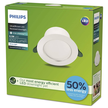 Zapustená montáž LED na zapustenie 6,5 W 1050 lm 4000K White Diamond Philips
