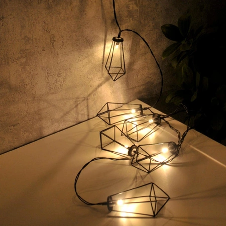 Dekoratívna girlanda na batérie 10 x LED 2700K čierna IP20 Alborg Sanico Goldlux