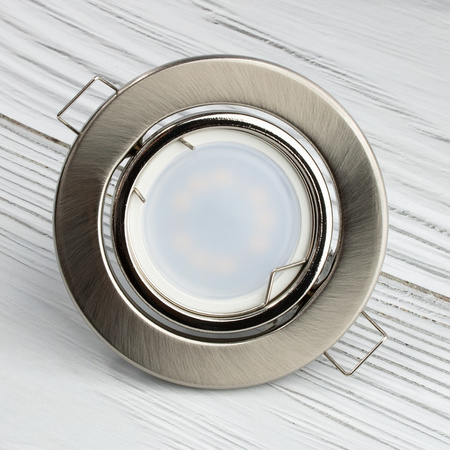 Svietidlo HALOGEN na zapustenú montáž Pohyblivé okrúhle svietidlo GU10 MR16 Satin sheet