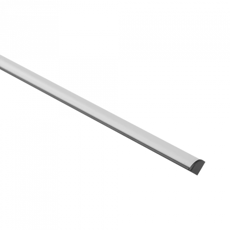 Hliníkový rohový LED profil na povrchovú montáž čierny 2 m s matným difúzorom pre LED pásy + koncové krytky RW série Ecolight