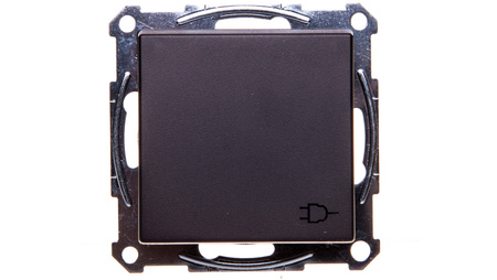 Merten System M Jednoduchá zásuvka Schuko 16A IP20 so žalúziou a klapkou antracit MTN2310-0414