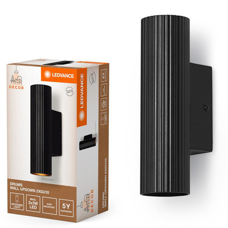 Dekoratívne nástenné svietidlo Povrchová nástenná lampa GU10 Black Decor Ledvance