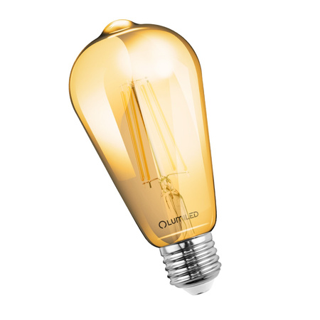 6x LED žárovka E27 Edison ST64 6W = 50W 660lm 2000K Warm 360° BURSHINE FILAMENT LUMILED