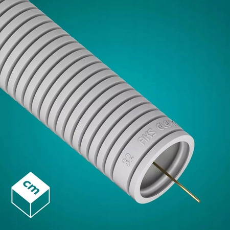 Vlnitá rúra RKGL 32mm 320N Peszel s pilotom na ochranu káblov 50m sivá AKS ZIELONKA