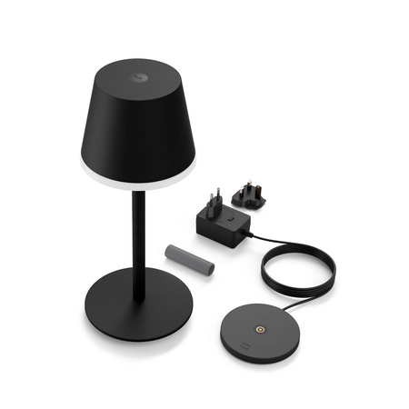 Stolná LED lampa 6,2 W 530 lm biela a farebná Ambiance RGB + TW čierna 35 cm Smart SMART Zigbee Bluetooth Go Table Philips HUE
