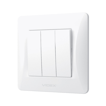 3gangový trojcestný spínač 10A na povrch biely BINERA VIDEX