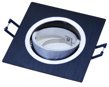 Svietidlo HALOGEN na zapustenú montáž Pohyblivé štvorcové svietidlo Black Brushed GU10