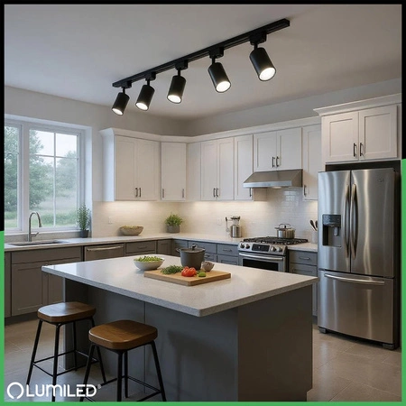 Sada osvetľovacích prípojníc 1 m + 2x RITI GU10 čierna LUMILED bodové svietidlo