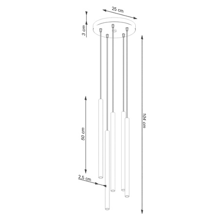 Stropné závesné svietidlo Tuba Spot 5x G9 Beige Pastelo Ocean Green SL.1516 Sollux