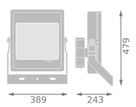 LED reflektor vonkajšia stmievateľná lampa 300W 39600lm 3000K IP66 Čierne reflektory Ledvance