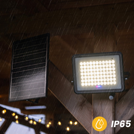 Solárne LED halogénové reflektory 300W Záhradná lampa 4000K IP65 PIR senzor pohybu + diaľkové ovládanie FULGOR LUMILED