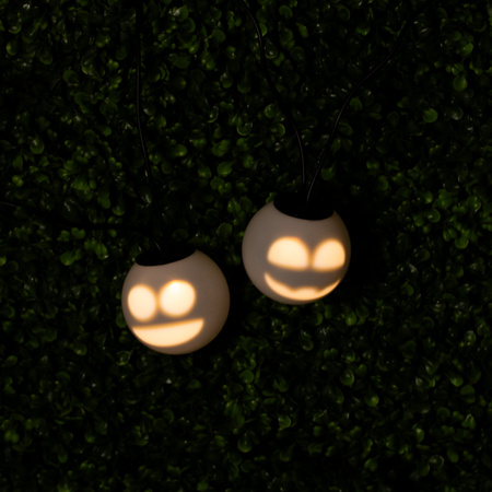 Vianočná girlanda 8x LED na batérie dekoratívni snehuliaci duchovia 4,33 m hrajúci bielo +USB C