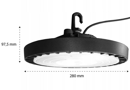 LED High Bay priemyselné závesné svietidlo 150W 4000/5000/6000K CCT 90° čierna IP65 Masterled