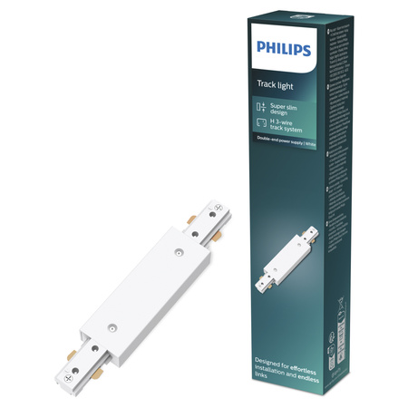 Dvojitý napájací konektor pre jednofázové zbernice LED osvetlenia biely EasyLink Philips