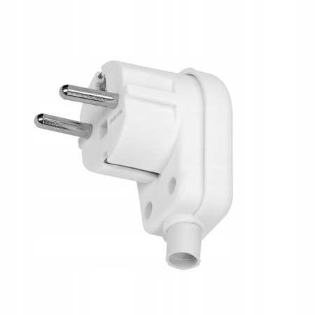 Elektrická uhlová zástrčka UNI-SCHUKO s uzemňovacím pásikom biela ORNO