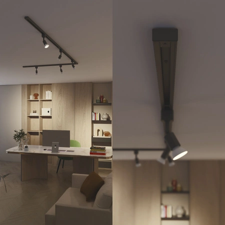 Uhlový konektor typ L ľavý konektor pre jednofázové zbernice LED osvetlenia čierny EasyLink Philips