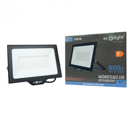 LED reflektor 100W 9000lm 6500K studený IP65 NL-1 Ecolight