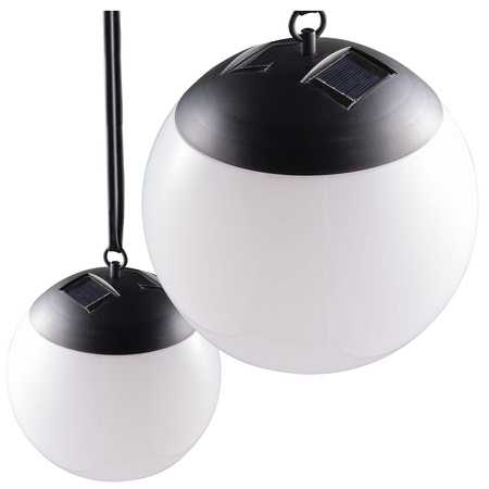 Záhradné LED solárne závesné svietidlo Kiara IP44 Ball 20cm White